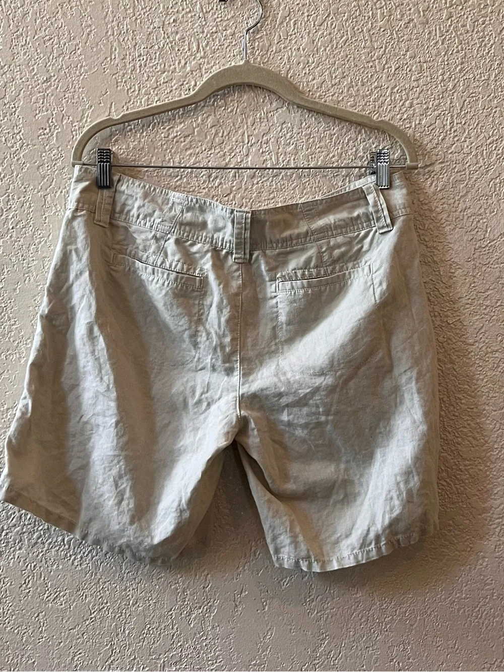 Vintage 90s Gap Women 10 Tan Linen Cotton Blend Shorts 32